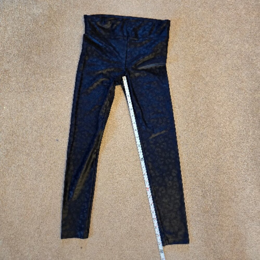 Koral Black Leopard  Shine Leggings VGUC Medium